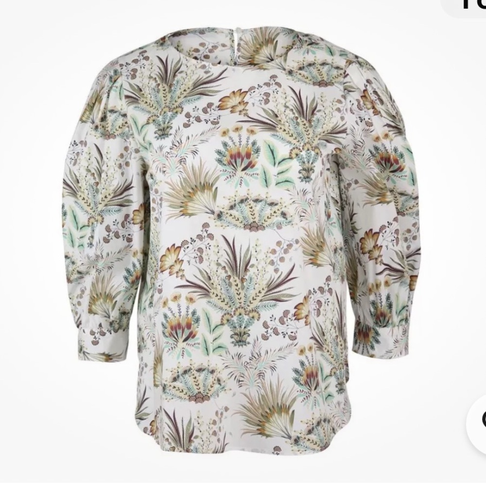 Marella Adamo Floral Puff Sleeve‎ Top Size 4
